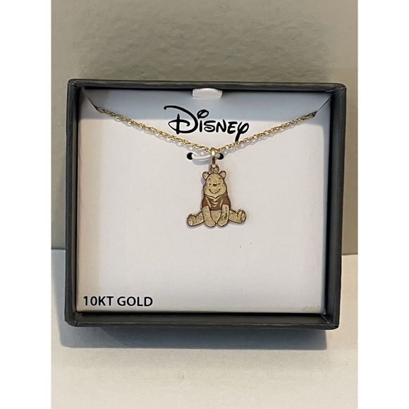 Disney Jewelry - New Disney 10 KT Gold Winnie The Pooh Necklace‎ 18"